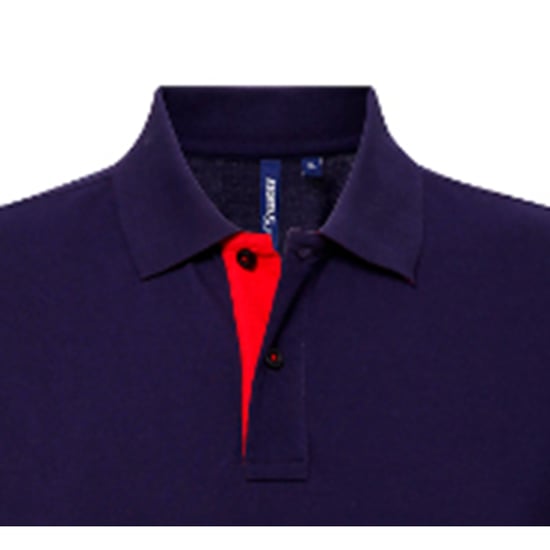Asquith & Fox Heren Klassieke Pasvorm Contrast Poloshirt (Marine / Rood) - Image 4