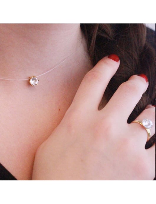 Sjöjungfruns tårar-halsband - guld och kristall - Image 2