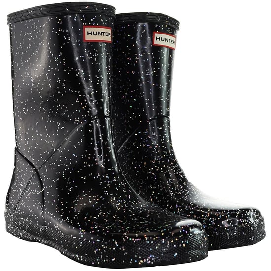 Hunter Giant Glitter Barn Svarta Wellingtonkängor - Image 2