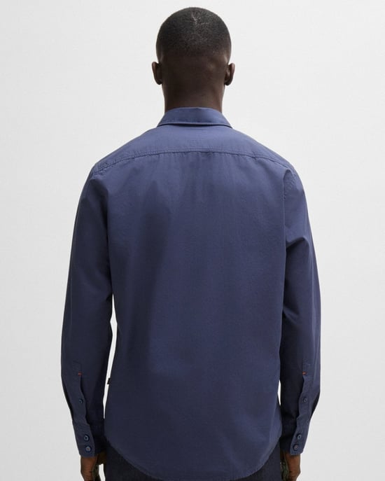 BOSS Orange Relegant 6 Mens Regular-Fit Shirt in Cotton Poplin with Kent Collar - Image 5