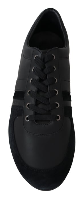 Dolce & Gabbana Mannen Zwart Logo Leer Casual Sneakers Schoenen - Image 2