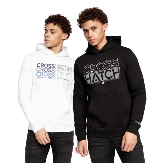 Crosshatch Heren Englow Hoodie (Set van 2) (Zwart/Wit) - Image 1