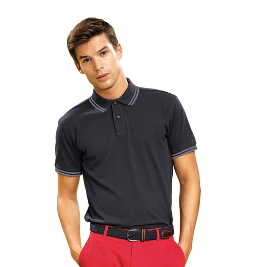 Asquith & Fox Heren Klassiek Fit getipt Poloshirt (Zwarte Heide / Houtskool) - Image 2