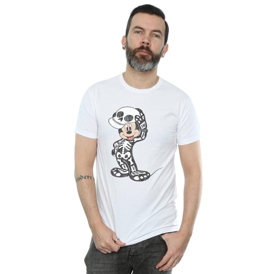 Disney Mens Mickey Mouse Skeleton T-Shirt (White)