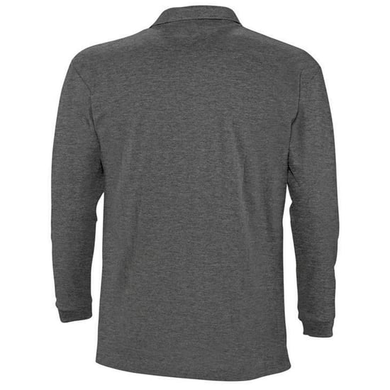 SOLS Heren-Winter II Poloshirt met lange mouwen van Piqué katoen (Houtskool mergel) - Image 2