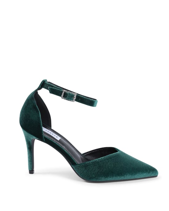 19V69 Italia Womens Ankle Strap Pump Green F0110 VERDE