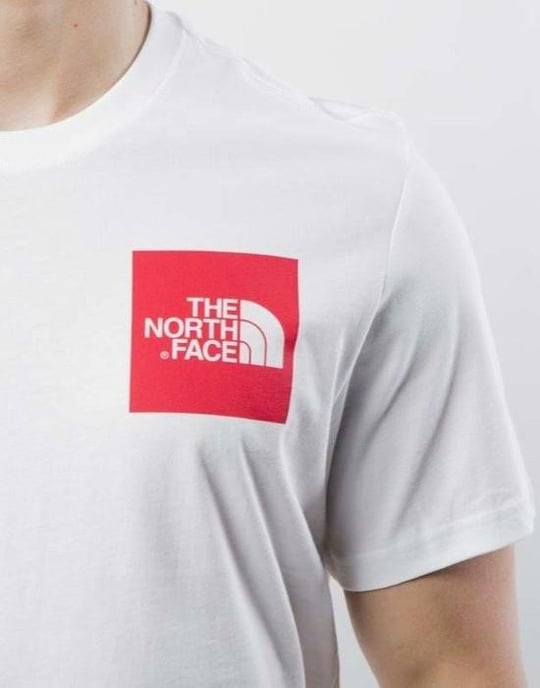 The North Face Men's Fine Short Sleeve T Shirt White/Red - Image 5