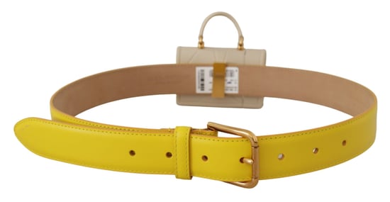 Dolce & Gabbana Women's Yellow Leather Devotion Heart Micro Bag Headphones Belt