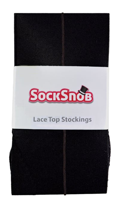 Sheer Seamed Tights for Women | Sock Snob | Glossy | Back Seam | High Waisted - Black / Black - Image 2