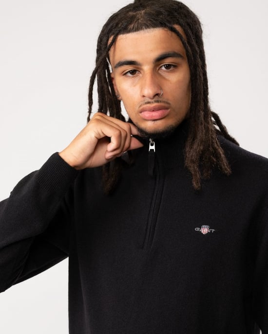 GANT Mens Superfine Lambswool Half Zip Cardigan - Image 3