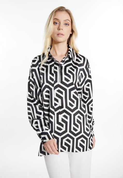Dreimaster overhemdblouse Dames zwart en wit - Image 3