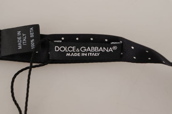 Dolce & Gabbana Gray 100% Silk Adjustable Neck Papillon Men's Tie - Image 3