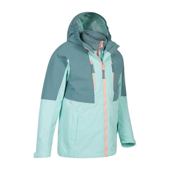 Mountain Warehouse Ravine 3 in 1 vattentät jacka för barn/ungdomar (Teal) - Image 4