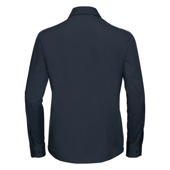 Russell Collection Dames/Dames Klassiek Polycotton Easy-Care Shirt met Lange Mouwen (Franse marine) - Image 2