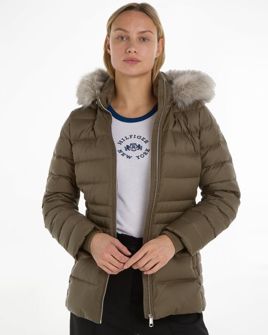 Tommy Hilfiger Tyra Faux Fur Womens Poly Down Jacket