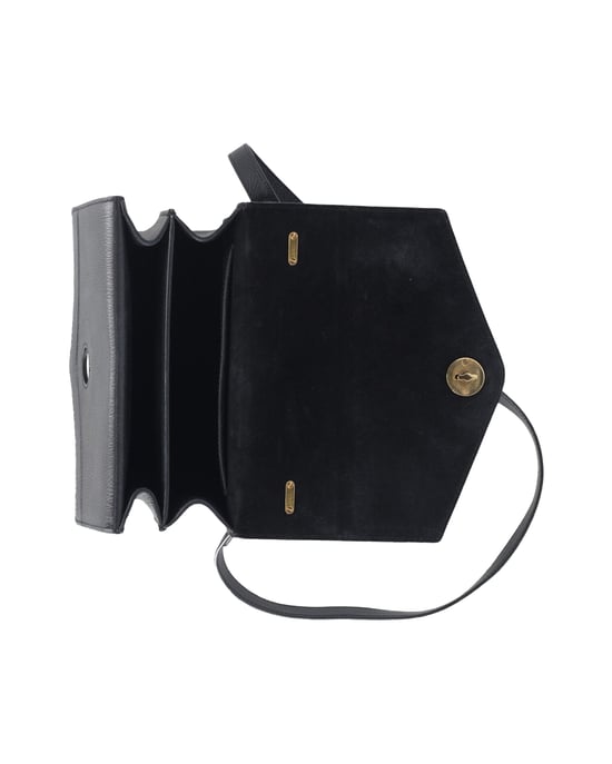 Mulberry Harlow Satchel Crossbody Bag in Black Grained Leather