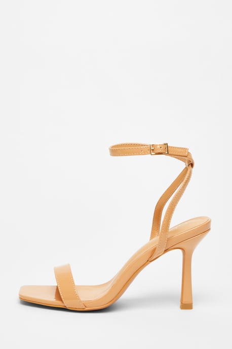 Nude Flared Heel Sandal