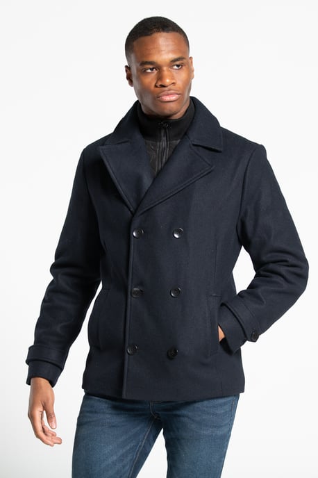 Faux Wool Double Breasted Coat