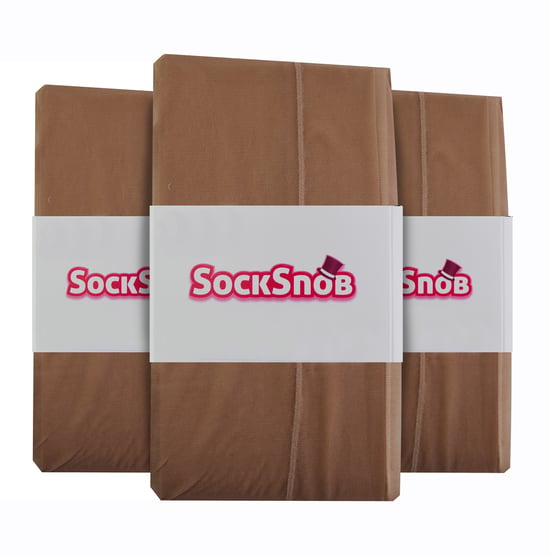 Sock Snob - Womens Vintage Seamed Tights | 3 Pair Multipack | 40 Denier Knee High Ultra Sheen Tights with Line Up the Back - Nude / Nude - Image 2