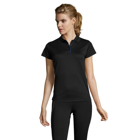 SOLS Dames/dames Performer korte mouw Pique Polo Shirt (Zwart) - Image 4