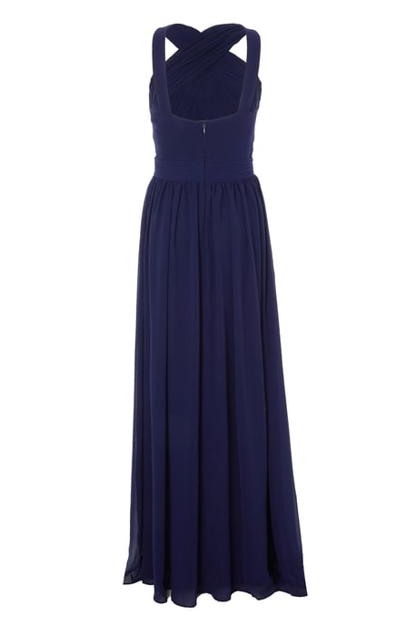 Navy Chiffon Maxi Dress