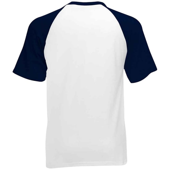 Fruit of the Loom Unisex Volwassen Contrast Honkbal T-shirt (Witte/diepe marine) - Image 2