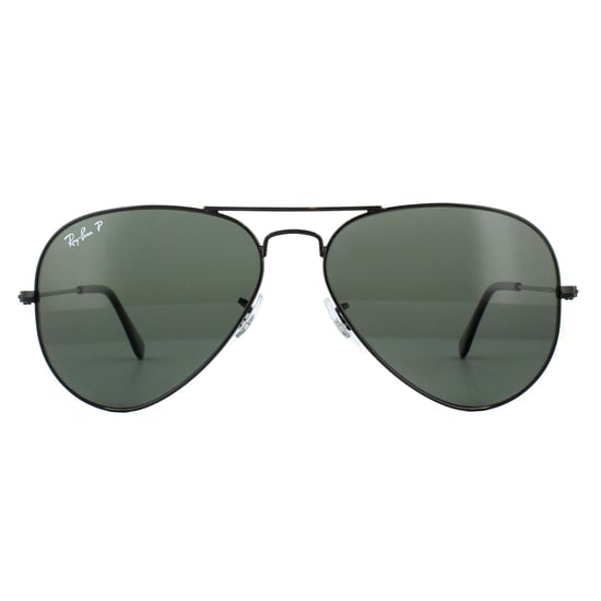Ray-Ban Sunglasses Aviator 3025 Black Green Polarized 002/58 62mm