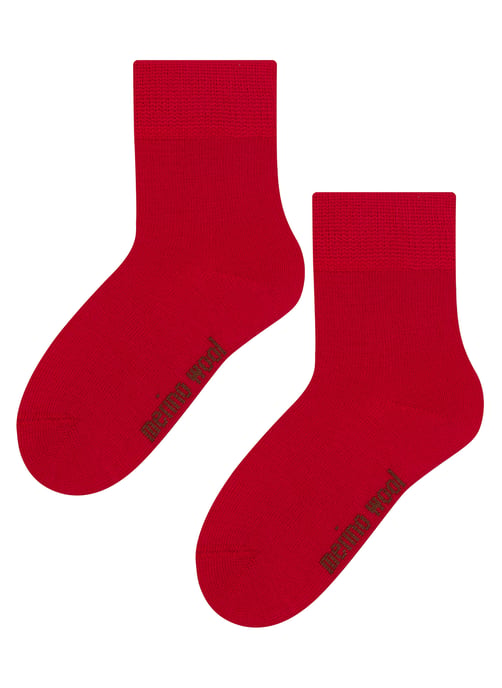 Steven - Kids Warm Merino Wool Thermal Socks - Red - Image 1