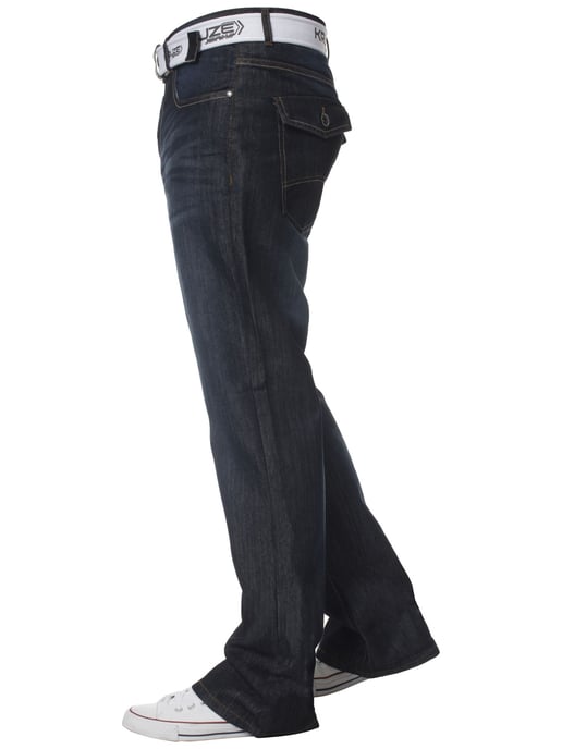 Kruze Mens Bootcut Denim Jeans - Image 3
