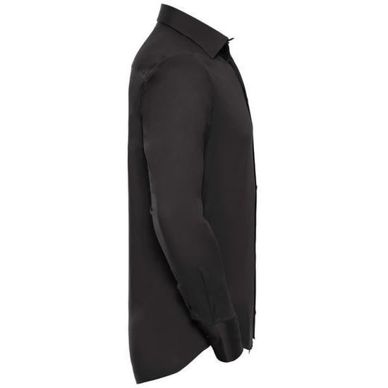 Russell Collection Mens Long Sleeve Easy Care Fitted Shirt (Black) - Image 2