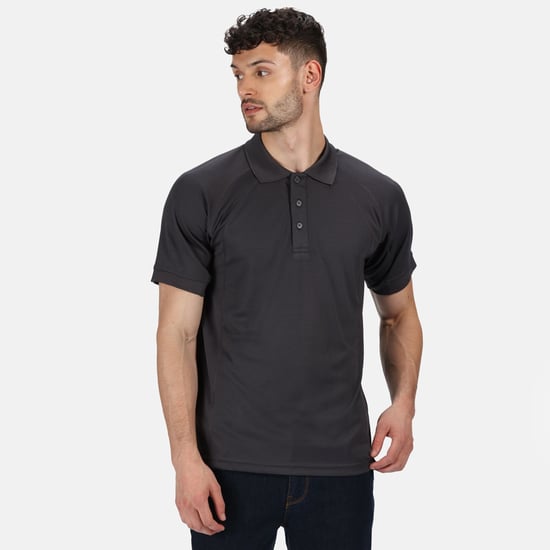 Regatta Hardwear Mens Coolweave Short Sleeve Polo Shirt (Iron)