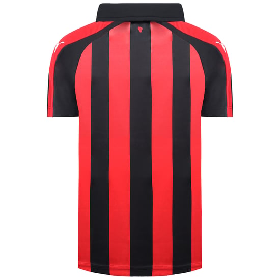 Puma AC Milan Short Sleeve Collared Black/Red Kids Football Home Shirt 754421 06