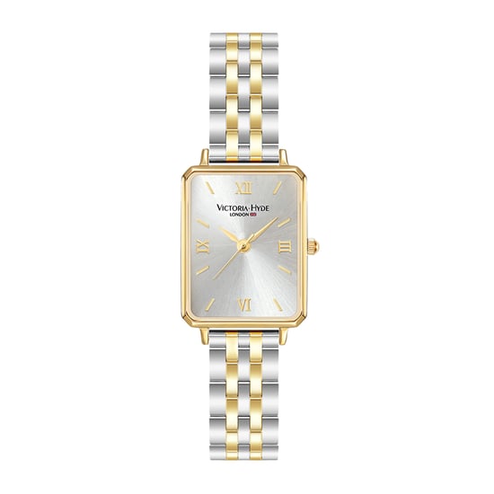 VICTORIA HYDE Rectangle Ladies Watch Green Dial Analogue Quartz Wristwatch with Stainless Steel Bracelet, light gold