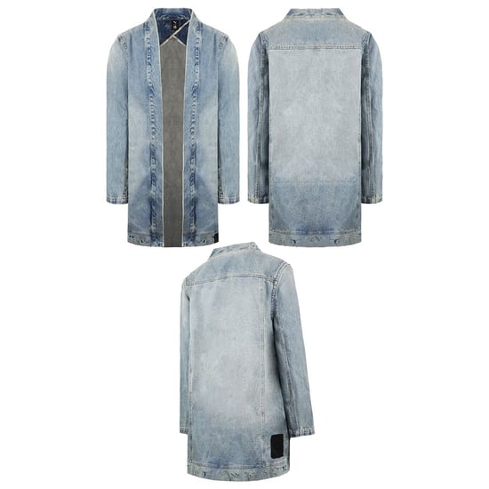 Puma x XO Long Sleeve Bleached Denim Mens Kimono 575584 77