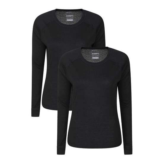 Mountain Warehouse Dames Talus Thermische Basislaag Top (Verpakking van 2) (Zwart) - Image 1