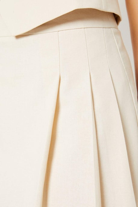 Linen Pleated Skirt