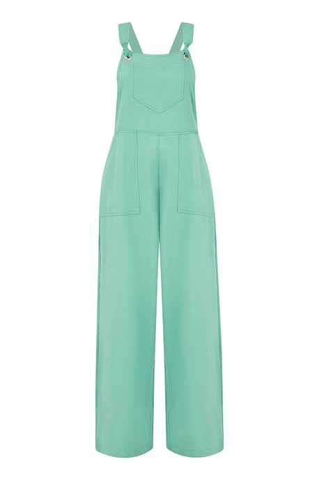 Yumi Mint Green Pocket Dungarees