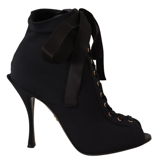 Dolce & Gabbana Vrouwen Zwart Stretch Korte Enkellaarsjes Schoenen - Image 1