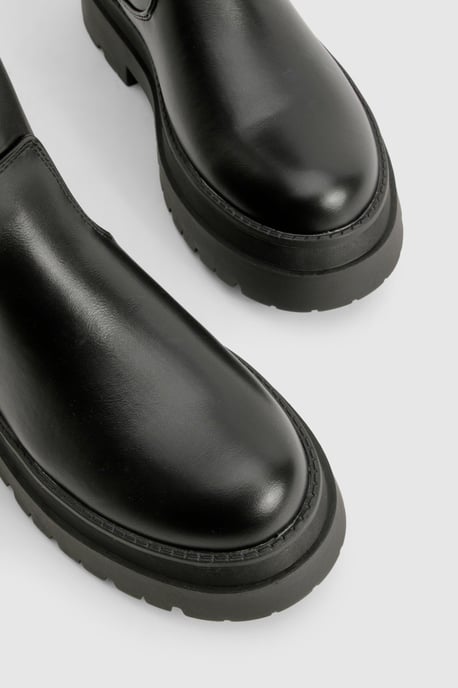 Wide Fit Chunky High Ankle Chelsea Boots - Image 6
