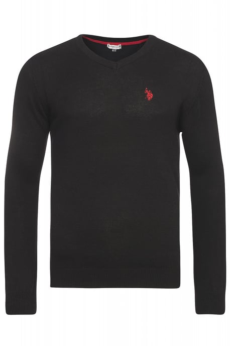 U.S. Polo Assn. V-Neck Pullover in Black