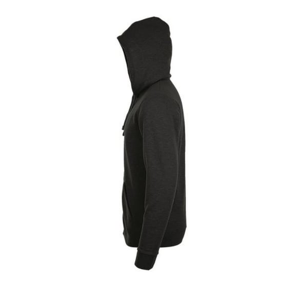 SOLS Mens Stone Zip Up Plain Hoodie (Charcoal Marl) - Image 3