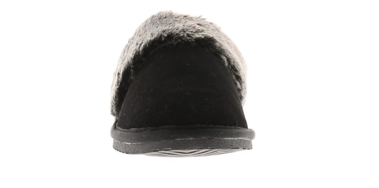 Hush Puppies Womens Slippers Full Fluffy Ariel Suede Leather black - Image 3