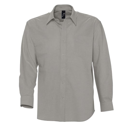SOLS Oxford långärmad skjorta för män (Silver) - Image 1