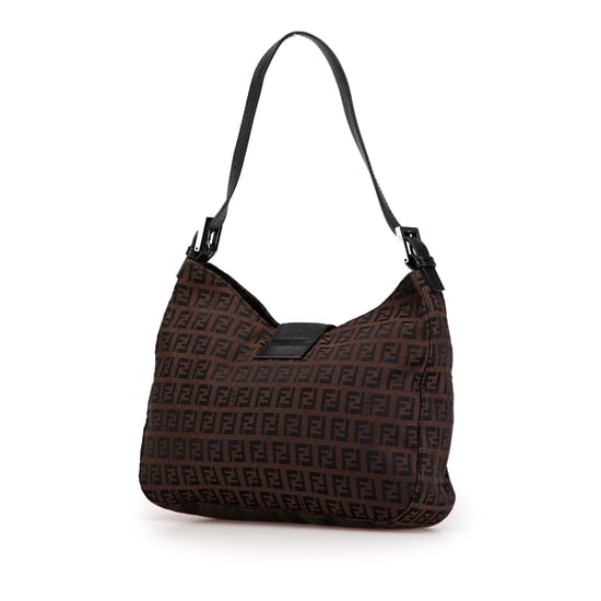 Vintage Fendi Zucchino Canvas Shoulder Bag Brown - Image 2