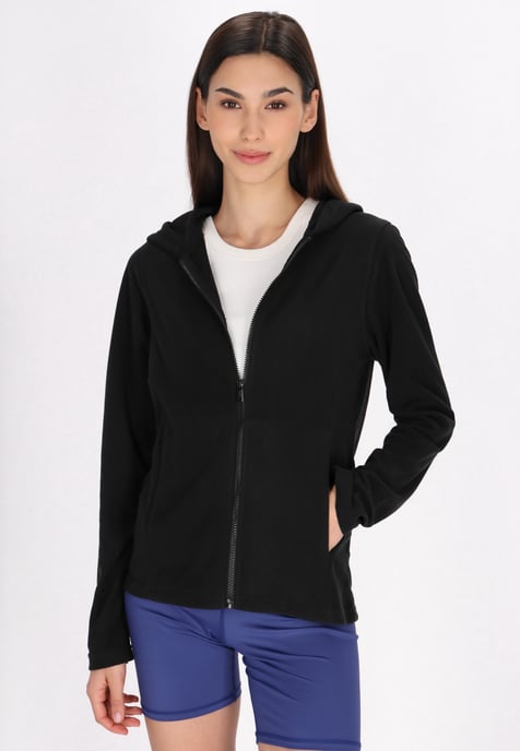 Mymo fleece jacket women black - Image 3
