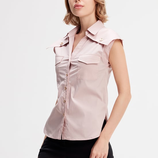 Mouwloos shirt met flappen op schouders - Image 3