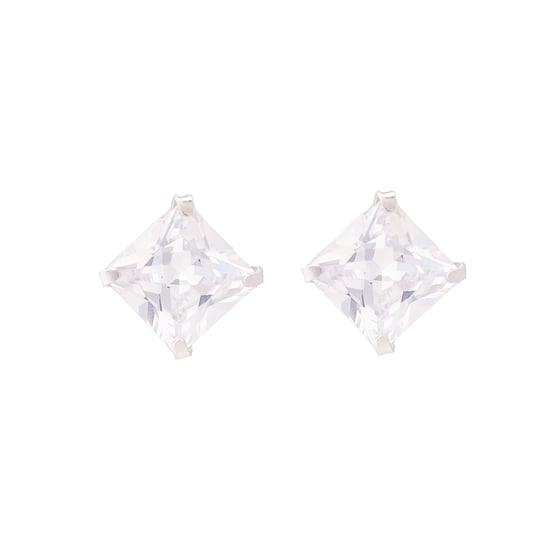 Luxenter Sterling zilveren 925 oorbellen met gerhodineerde briljant zirkonia - Essential - Image 1
