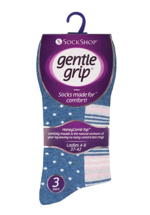 Gentle Grip - 6 Pairs Ladies Gentle Grip Non Elastic Socks - GG132 - Image 2
