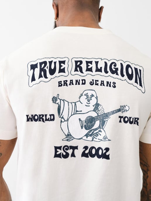 Short Sleeve Vintage Flock Tee in White