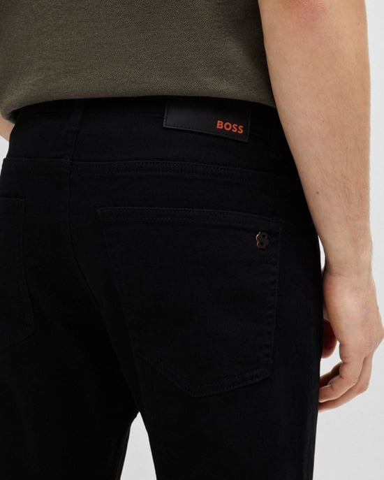 BOSS Orange DELAWARE BO Mens Slim Fit Comfort-Stretch Black Jeans NOS - Image 3